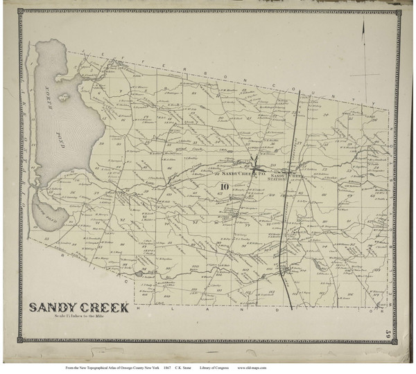 Pulaski - Richland, New York 1867 - Old Town Map Reprint - Oswego Co.