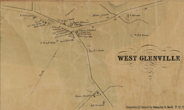 West Glenville, New York 1856 Old Town Map Custom Print - Schenectady Co.
