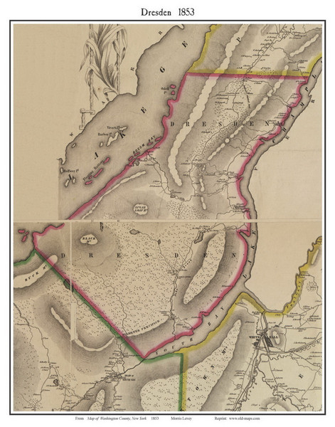 Dresden, New York 1853 Old Town Map Custom Print - Washington Co.