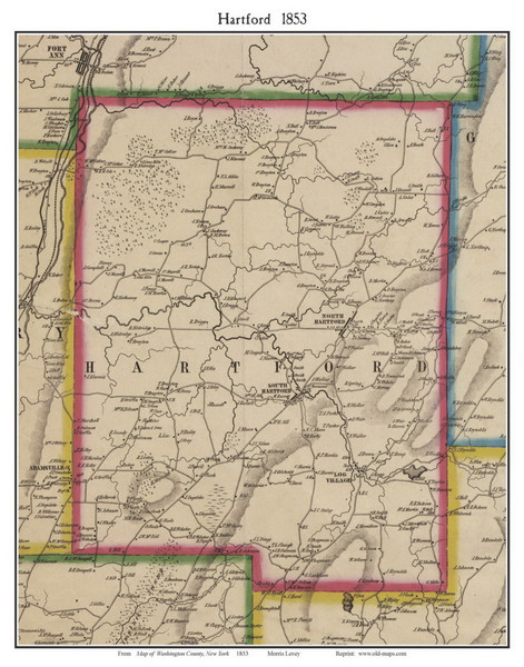 Hartford, New York 1853 Old Town Map Custom Print - Washington Co.