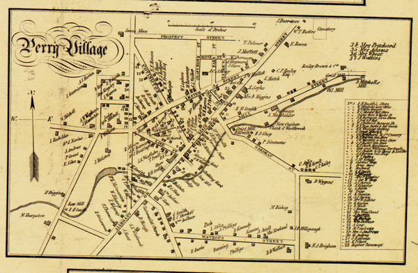 Perry Village, New York 1853 Old Town Map Custom Print - Wyoming Co.