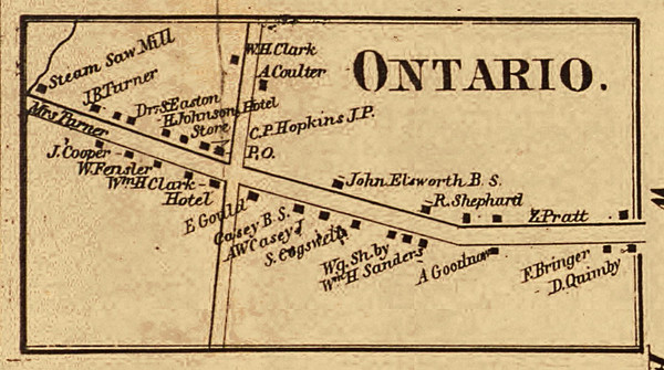 Ontario Village, New York 1858 Old Town Map Custom Print - Wayne Co. Ontario Village, New York 1858 Old Town Map Custom Print - Wayne Co.