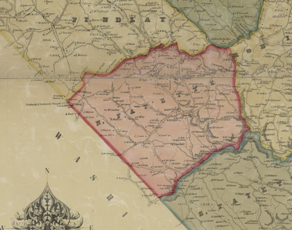 North Fayette Township, Pennsylvania 1851 Old Town Map Custom Print - Allegheny Co.
