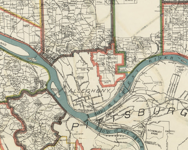 Allegheny Township, Pennsylvania 1898 Old Town Map Custom Print - Allegheny Co. Allegheny Township, Pennsylvania 1898 Old Town Map Custom Print - Allegheny Co.