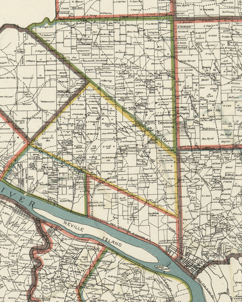 Ohio Township, Pennsylvania 1898 Old Town Map Custom Print - Allegheny Co.