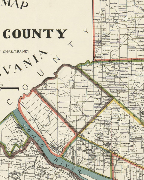Sewickley Township, Pennsylvania 1898 Old Town Map Custom Print - Allegheny Co.