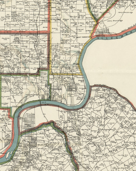 Springdale Township, Pennsylvania 1898 Old Town Map Custom Print - Allegheny Co.