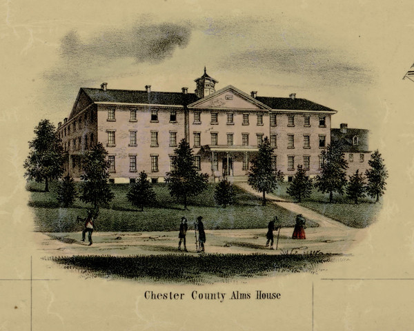 Chester Co. Alms House, Pennsylvania 1856 Old Town Map Custom Print - Chester Co.