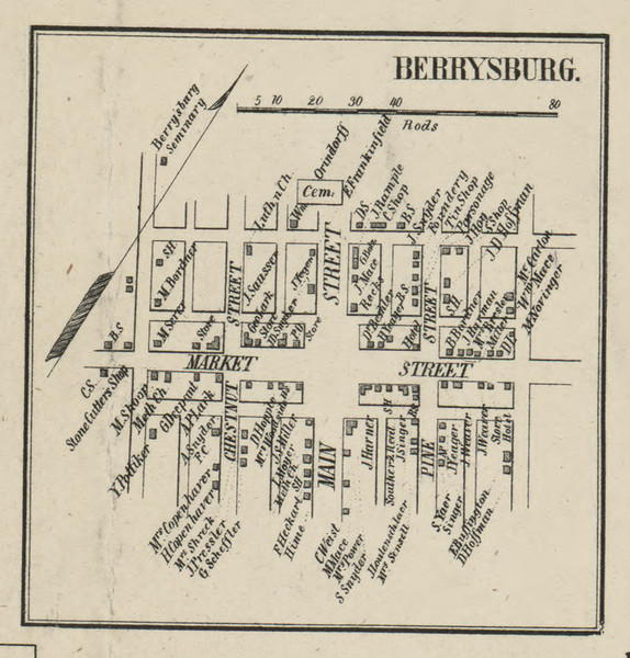 Berrysburg - Dauphin Co., Pennsylvania 1858 Old Town Map Custom Print - Dauphin Co. Berrysburg - Dauphin Co., Pennsylvania 1858 Old Town Map Custom Print - Dauphin Co.