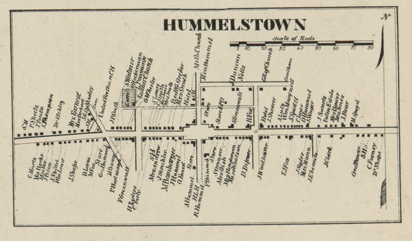 Hunnelstown - Dauphin Co., Pennsylvania 1858 Old Town Map Custom Print - Dauphin Co. Hunnelstown - Dauphin Co., Pennsylvania 1858 Old Town Map Custom Print - Dauphin Co.