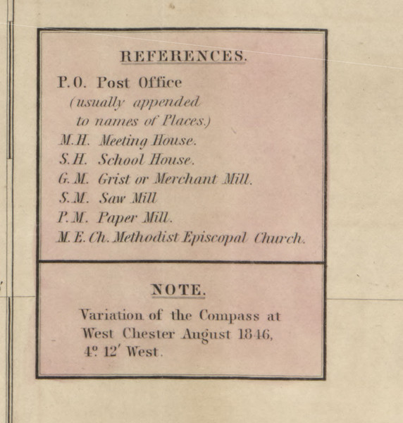 Map Key, Pennsylvania 1847 Old Town Map Custom Print - Chester Co. Map Key, Pennsylvania 1847 Old Town Map Custom Print - Chester Co.