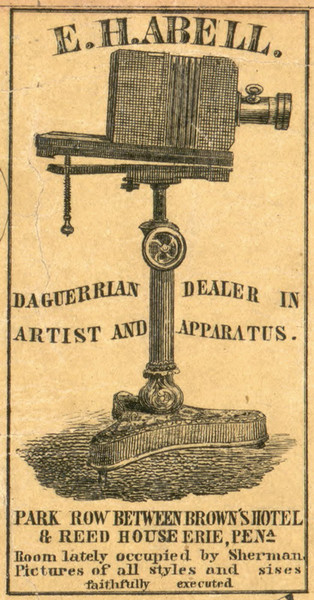 E.H. Abell Daguerrotype Advertisment - Erie County, Pennsylvania 1855 Old Town Map Custom Print - Erie Co.