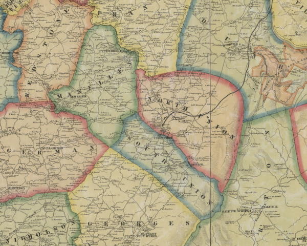 North Union Township, Pennsylvania 1865 Old Town Map Custom Print - Fayette Co.