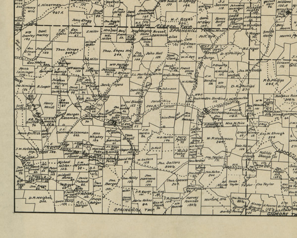 Springhill Township, Pennsylvania 1897 Old Town Map Custom Print - Greene Co.