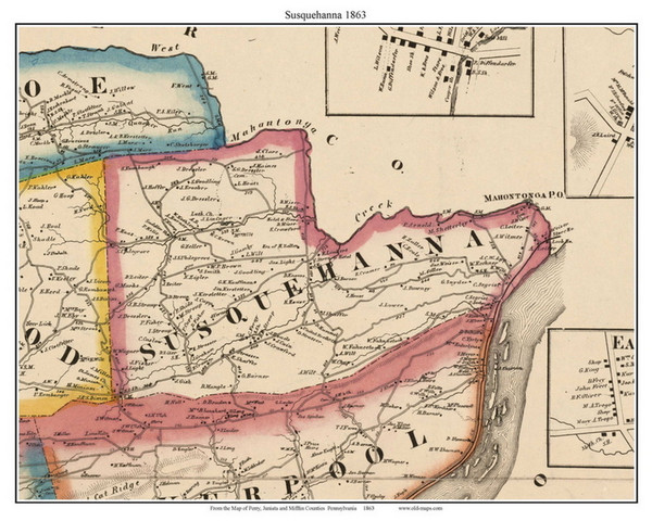 Susquehanna Township, Pennsylvania 1863 Old Town Map Custom Print - Juniata Co.