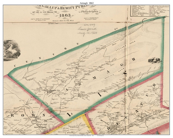 Armagh Township, Pennsylvania 1863 Old Town Map Custom Print - Mifflin Co.