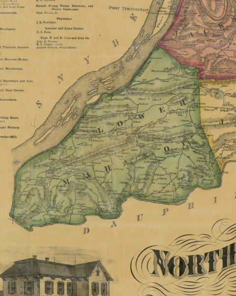 Lower Mahanoy Township, Pennsylvania 1874 Old Town Map Custom Print - Northumberland Co.
