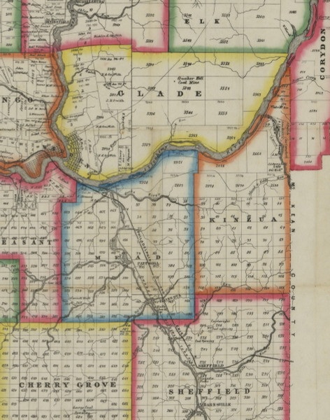 Kinzua Township, Pennsylvania 1865 Old Town Map Custom Print - Warren Co. (Barnes)