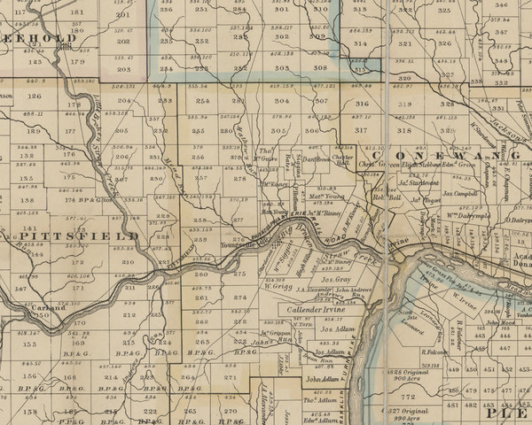 Broken Straw Township, Pennsylvania 1865 Old Town Map Custom Print - Warren Co.