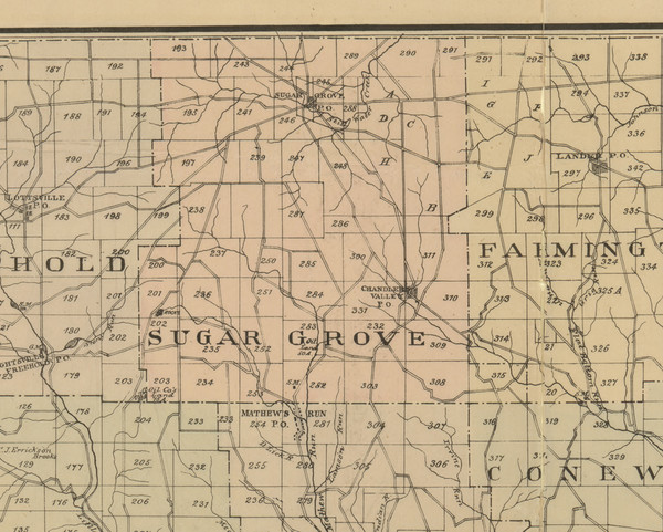 Sugar Grove Township, Pennsylvania 1882 Old Town Map Custom Print - Warren Co.