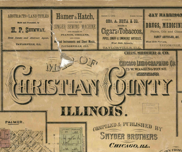 Title of Source Map - Christian Co., Illinois 1872 Old Town Map Custom Print - Christian Co.