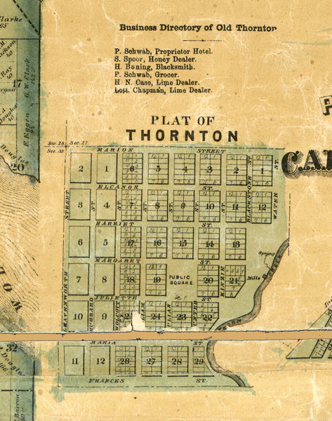 Thornton Village - Cook Co., Illinois 1861 Old Town Map Custom Print - Cook Co. Thornton Village - Cook Co., Illinois 1861 Old Town Map Custom Print - Cook Co.