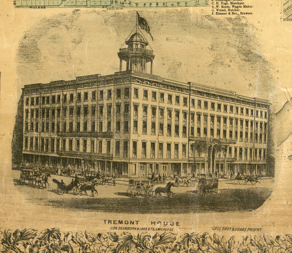 Tremont House - Chicago, Illinois 1861 Old Town Map Custom Print - Cook Co. Tremont House - Chicago, Illinois 1861 Old Town Map Custom Print - Cook Co.