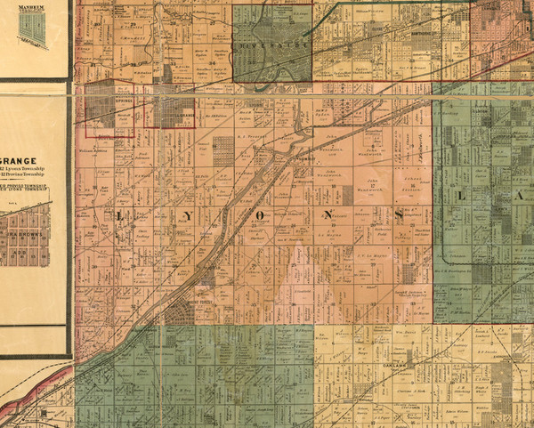 Lyons, Illinois 1886 Old Town Map Custom Print - Cook Co.