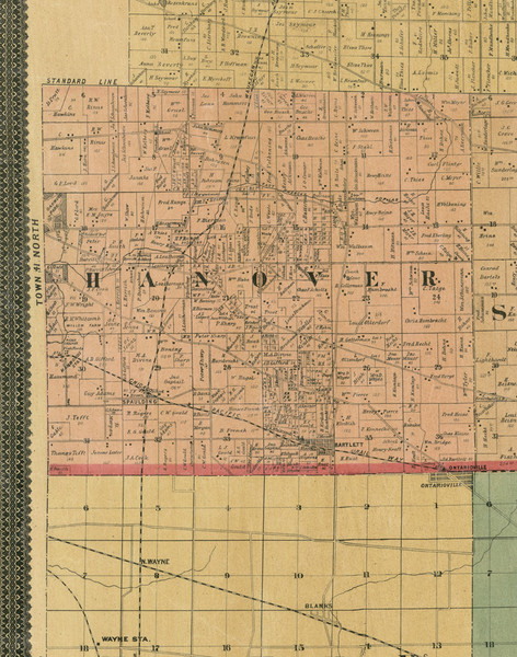 Hanover, Illinois 1890 Old Town Map Custom Print - Cook Dupage Cos.