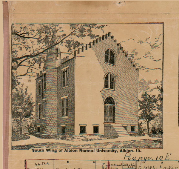 Albion Normal University - Edwards Co., Illinois 1891 Old Town Map Custom Print - Edwards Co.