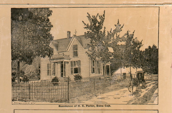 Res. of H.C. Porter - Edwards Co., Illinois 1891 Old Town Map Custom Print - Edwards Co.