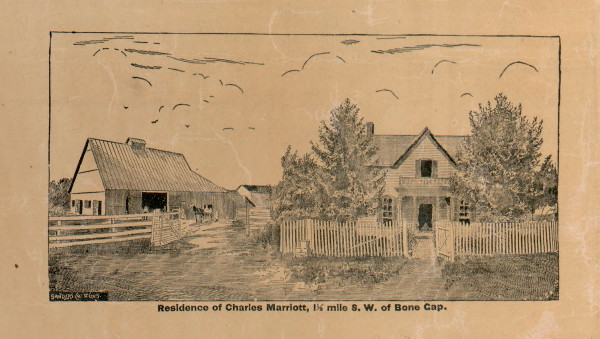 Res. of Charles Marriott - Edwards Co., Illinois 1891 Old Town Map Custom Print - Edwards Co.