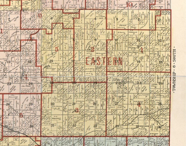 Eastern, Illinois 1900 Old Town Map Custom Print - Franklin Co.