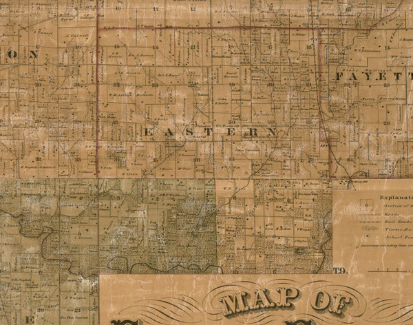Eastern, Illinois 1861 Old Town Map Custom Print - Greene Co. Eastern, Illinois 1861 Old Town Map Custom Print - Greene Co.