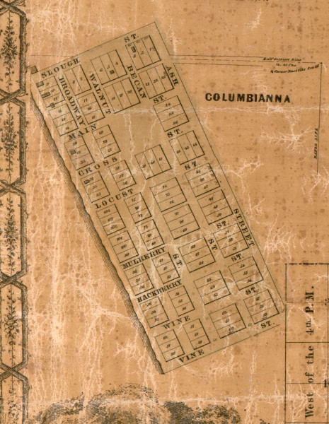 Columbiana - Greene Co., Illinois 1861 Old Town Map Custom Print - Greene Co.