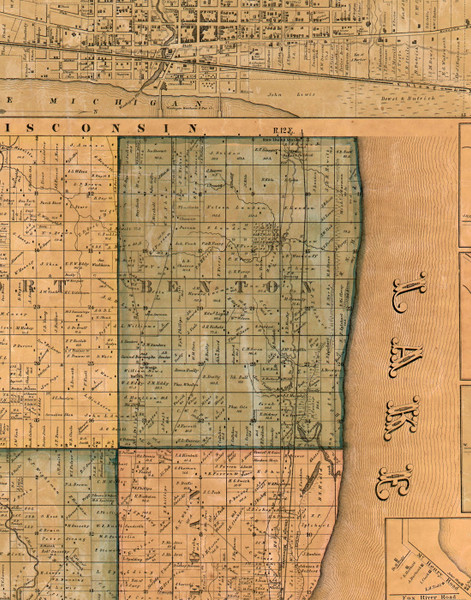 Benton, Illinois 1861 Old Town Map Custom Print - Lake Co.
