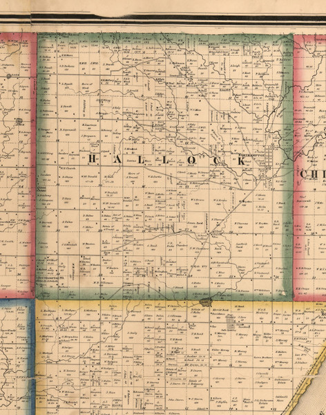 Hallcock, Illinois 1861 Old Town Map Custom Print - Peoria Co.