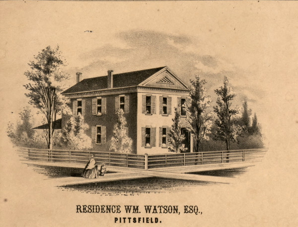William Watson Esq Residence Pittsfield - Pike Co., Illinois 1860 Old Town Map Custom Print - Pike Co. William Watson Esq Residence Pittsfield - Pike Co., Illinois 1860 Old Town Map Custom Print - Pike Co.