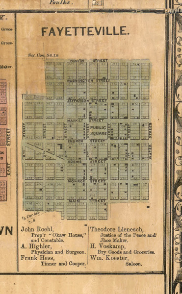Fayetteville Village - St Clair Co., Illinois 1863 Old Town Map Custom Print - St. Clair Co.