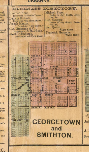 Georgetown Village Smithton Village - St Clair Co., Illinois 1863 Old Town Map Custom Print - St. Clair Co. Georgetown Village Smithton Village - St Clair Co., Illinois 1863 Old Town Map Custom Print - St. Clair Co.
