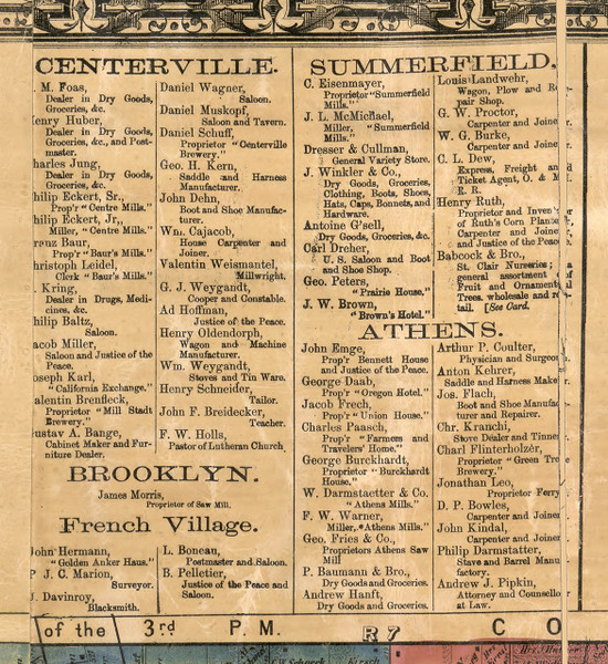 Centerville Summerfield Bus. Directory - St Clair Co., Illinois 1863 Old Town Map Custom Print - St. Clair Co.