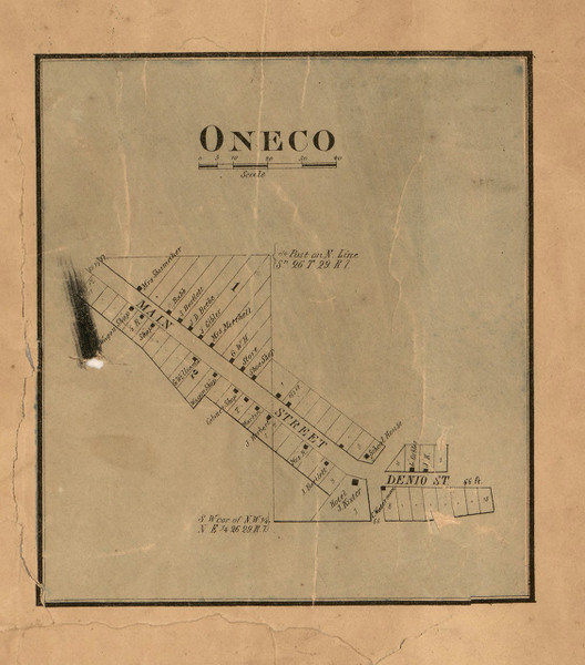 Oneco Village - Stephenson Co., Illinois 1859 Old Town Map Custom Print - Stephenson Co. Oneco Village - Stephenson Co., Illinois 1859 Old Town Map Custom Print - Stephenson Co.