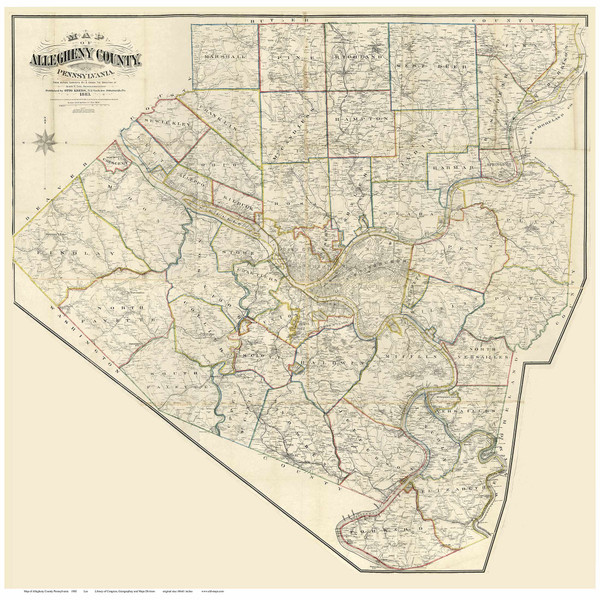 Allegheny County Pennsylvania 1883 - Old Map Reprint
