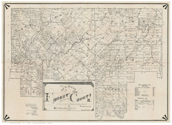 Forest County Pennsylvania 1895 - Old Map Reprint