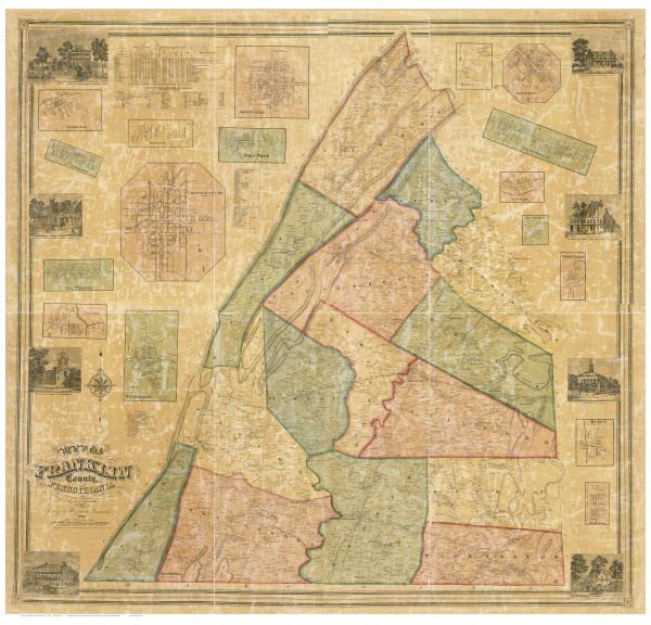 Franklin County Pennsylvania 1858 Copy 1 - Old Map Reprint