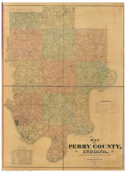 Perry County, Indiana 1894 - Old Map Reprint