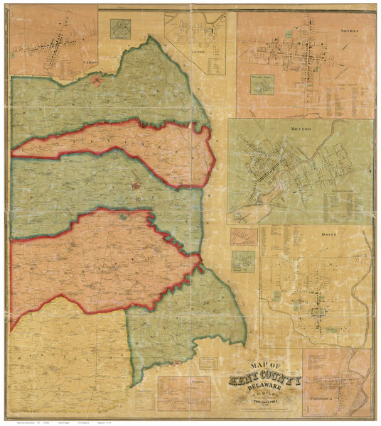 Kent County Delaware 1859 - Old Map Reprint