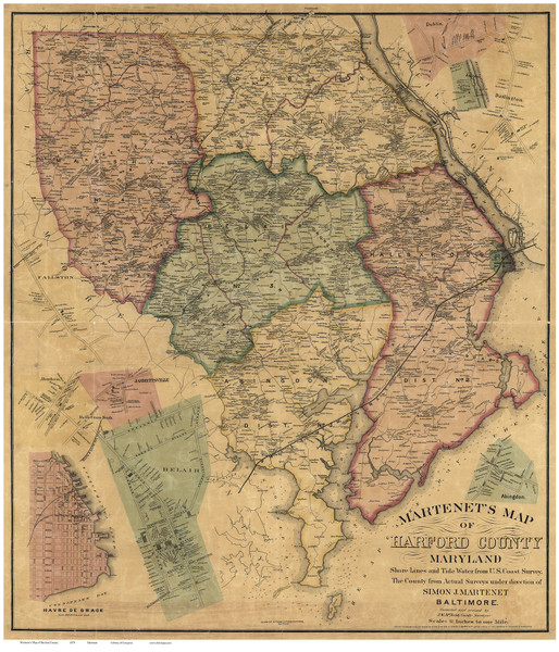 Harford County Maryland 1878 - Old Map Reprint Harford County Maryland 1878 - Old Map Reprint