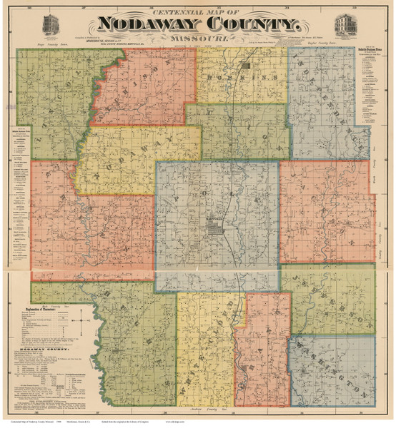 Nodaway County Missouri 1900 - Old Map Reprint Nodaway County Missouri 1900 - Old Map Reprint