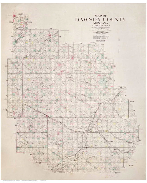 Dawson County Montana 1924 - Old Map Reprint Dawson County Montana 1924 - Old Map Reprint